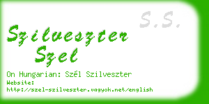 szilveszter szel business card